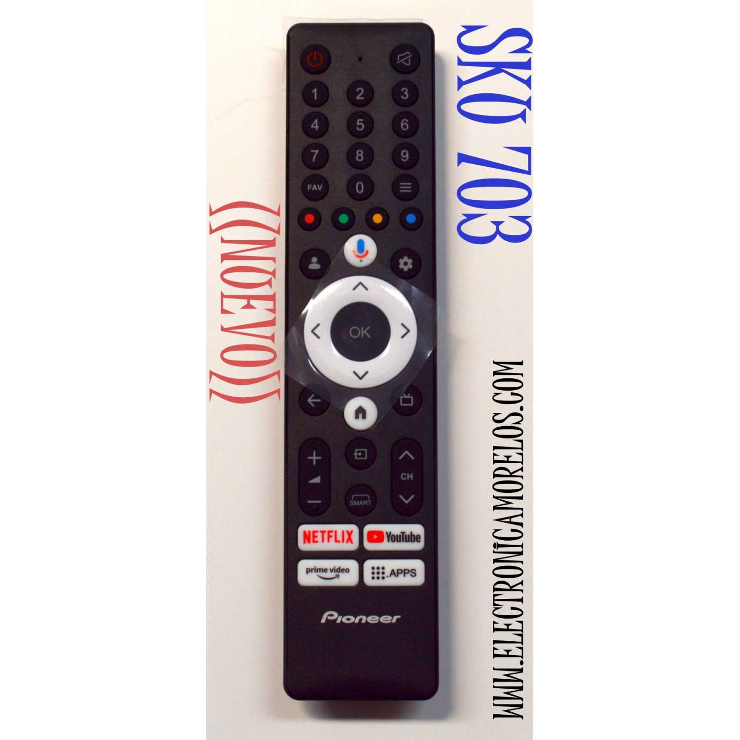 CONTROL REMOTO ORIGINAL NUEVO PARA TV PIONEER / GOOGLE TV / CON COMANDO DE VOZ / NUMERO DE PARTE RC600-GLE-AP / RC600 / 06-B60E39-LL002 / YB06B60E39LL002 / YB240422002909 A2 / MSX-P22003 002